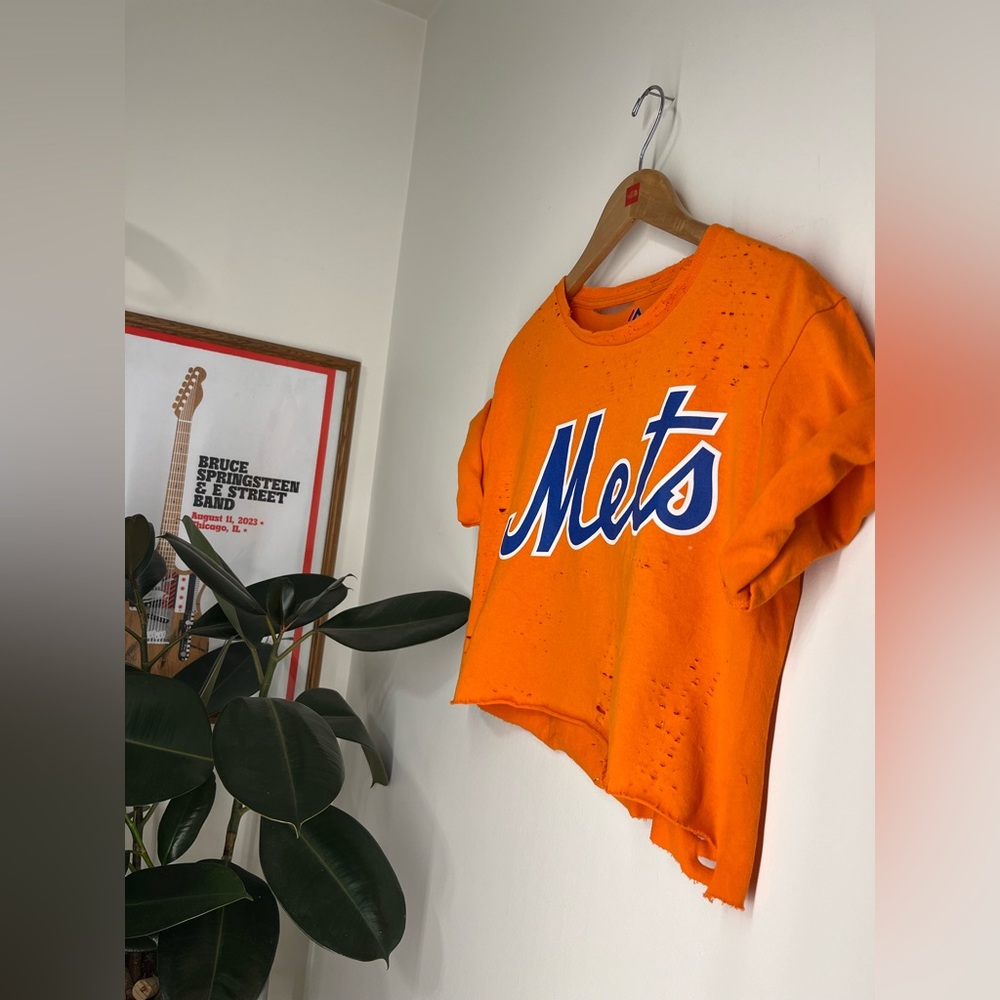 VINTAGE HAND DISTRESSED METS TEE